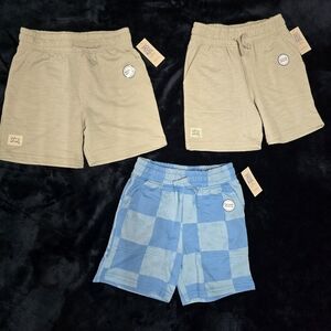 365 Kids Boys Sz 6 FRENCH TERRY SHORTS Gray/blue Pockets/New/Lot of 3/Summertime